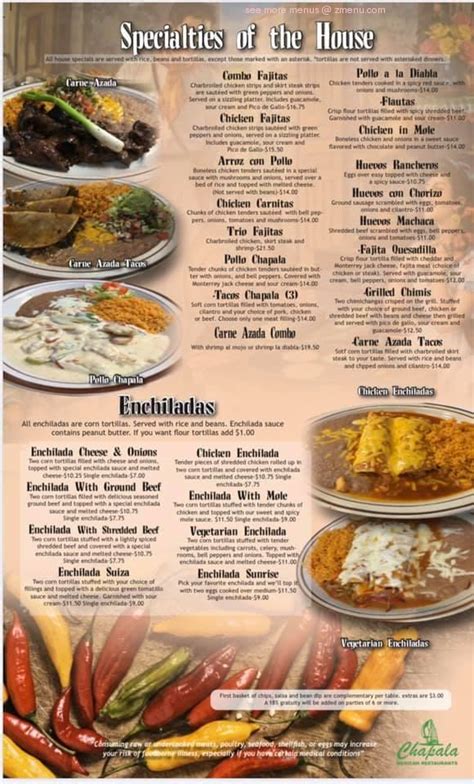 Menu At Chapala Mexican Restaurant Pocatello Chubbuck