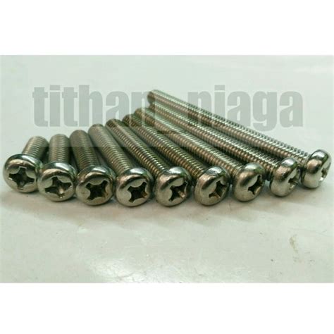 Jual Baut Jp Stainless M X Drat Ss Pan Baut Kepala Obeng M X