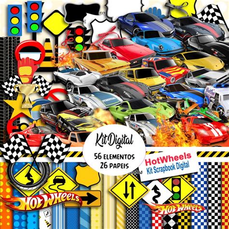 Super Kit Digital Hot Weels Png Scrapbook Produtos Elo