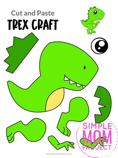 Free Printable Tyrannosaurus Rex Craft Template Dinosaur Crafts