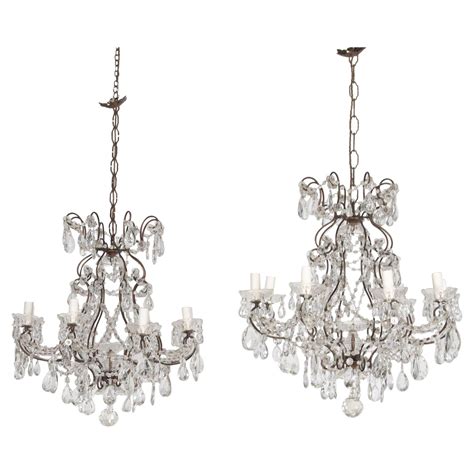 Pair Of 20th Century Italian Iron Chandeliers For Sale At 1stdibs