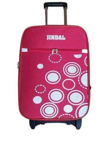 Pink Base Printed Polyester Luggage Trolley Bag Size 28 X 18 X 40cm