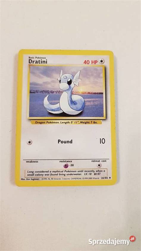 Karta Dratini 26 102 Base Set Shadowless Pokemon 1999 WOTC Warszawa