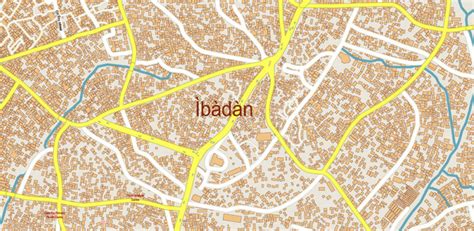 Ibadan Nigeria Vector Map High Detailed Editable Layered Adobe