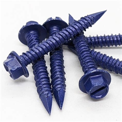 1 4 X 1 3 4 Slotted Hex Washer Head Tapcon Blue Masonry Concrete