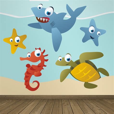 Sticker mural enfant Kit aquarium d eau salée WebStickersMuraux