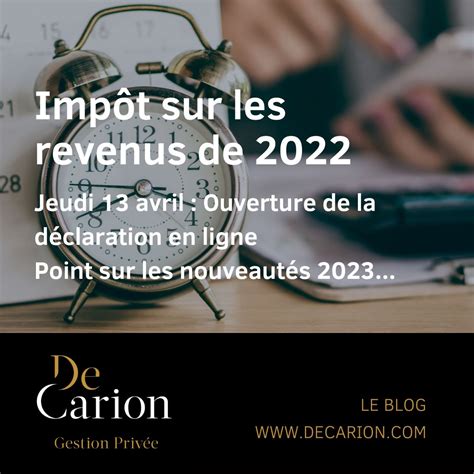 Imp T Sur Le Revenu Decarion Gestion Priv E