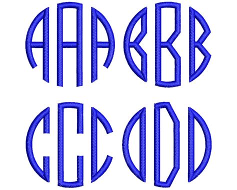 Esa Embroidery Font Round Monogram Mm