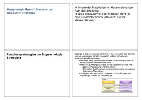 Biologische Psychologie Biopsychologie Thema Methoden Der