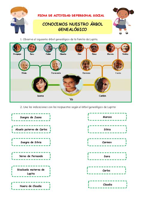 Ficha Ps Conocemos Nuestro Árbol Genealógico Q Ficha De Actividad De Personal Social 1