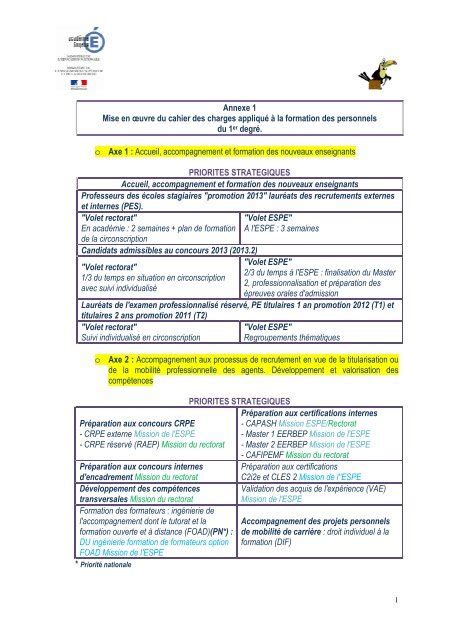 Er Degr Annexe Cahier Des Charges De La Formation Continue