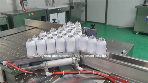 Automatic Bag On Valve Aerosol Spray Production Line Liquid Gas Filling