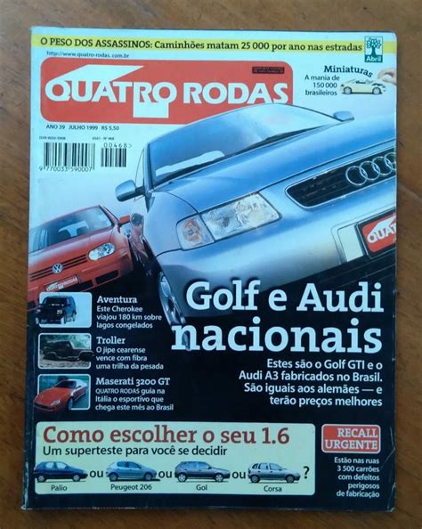 Revista Abril Quatro Rodas 468 1999 Golf E Audi Nacionais Casa Do