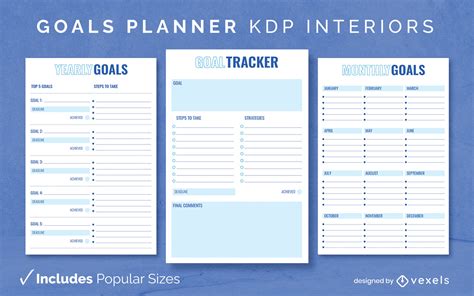 Goals Journal Template Kdp Interior Design Vector Download