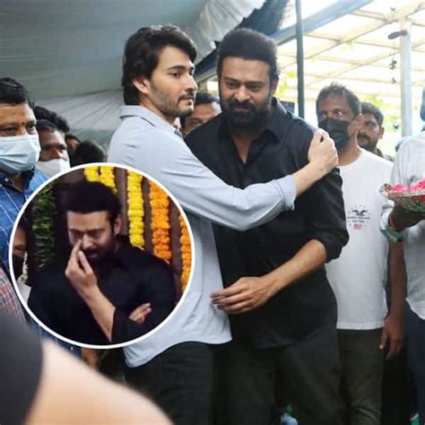 Prabhas Can T Control His Tears At Uncle Krishnam Raju S Funeral