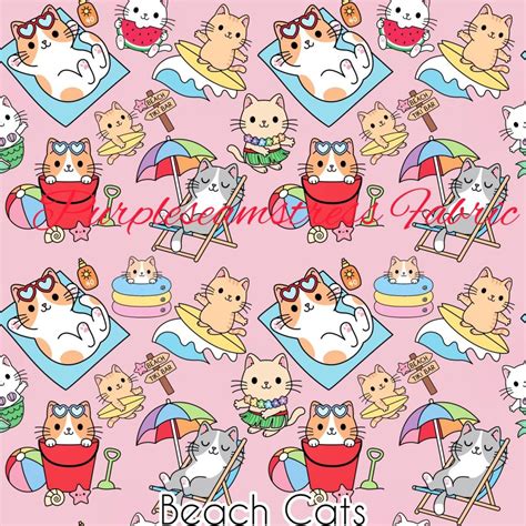 Beach Cats Purpleseamstress Fabric