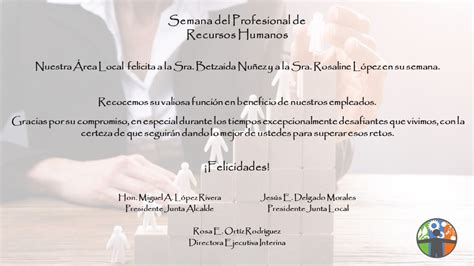 Felicitaciones Semana Del Profesional De Recursos Humanos Area Local