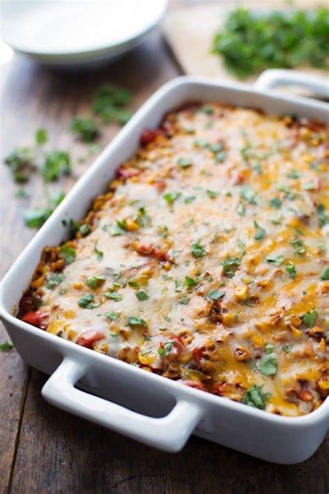 Healthy Mexican Casserole With Roasted Corn And Peppers Recipe Pinch