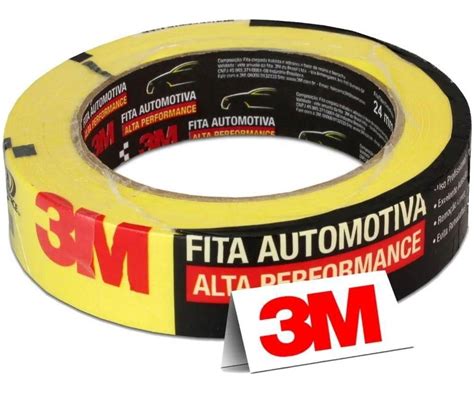 5 Fita Crepe Amarela 3m Automotiva Alta Performance 48mmx40m