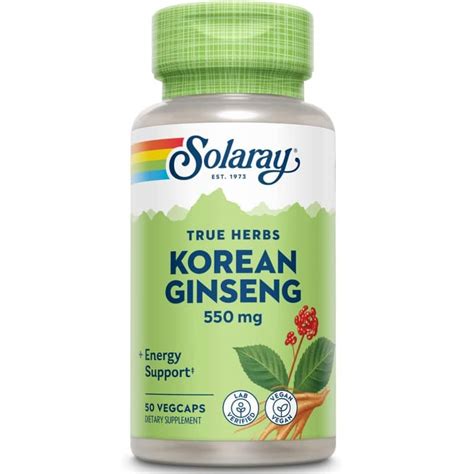 Solaray Korean Ginseng 550 Mg 100 VegCaps ZezeBuy