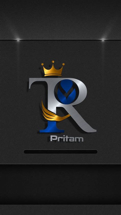 Pritam Logo In Silver And Blue Colors With Crown