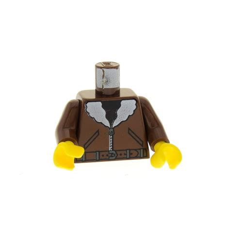 1 X Lego System Figur Torso Oberkörper Adventures Wüste Harry Cane Torso Braun Flieger Jacke