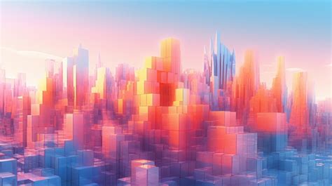 Premium AI Image | a colorful cityscape with a red and yellow cityscape.