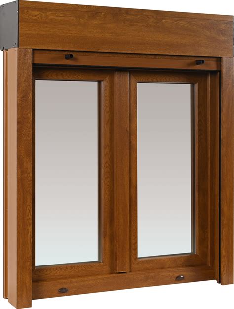 Ventana pvc artens roble oscilobatiente con persiana guía mosquitera