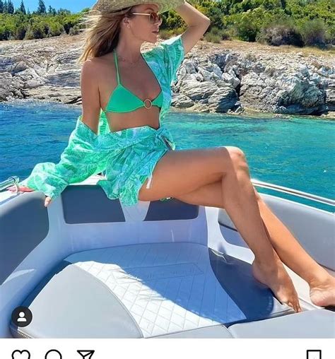 Amanda Holden 52 Sends Temperatures Soaring In A Tiny Green Bikini