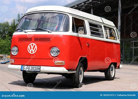 German Vw Bus Automobile Red Car Editorial Stock Photo Image Of