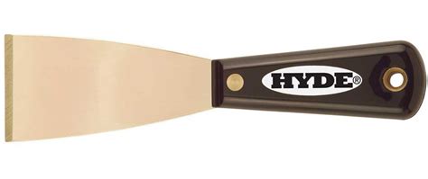 Hyde Tools 02320 Black And Silver® 2” Stiff Brass Putty Knifescraper