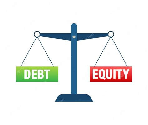 Premium Vector Debt And Equity Balance On The Scale Balance On Scale