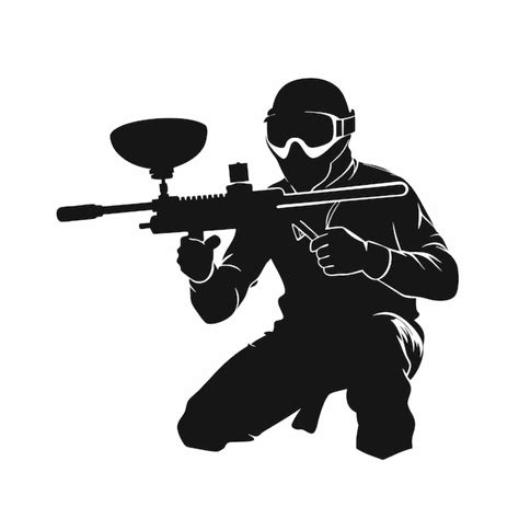 Premium Vector Paintball Player Silhouette