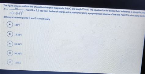 Solved The Figure Shows A Unform Ine Of Positive Charge Of Chegg