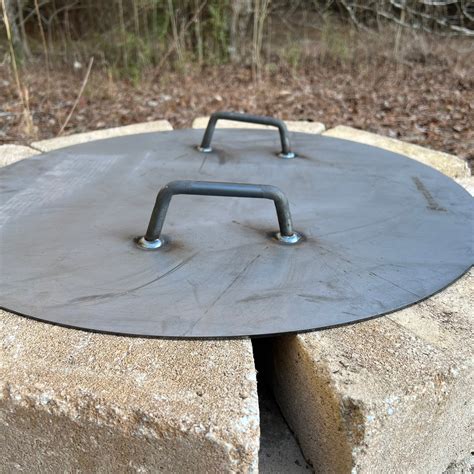 Heavy Duty Raw Steel Fire Pit Cover Lid Steelfreak