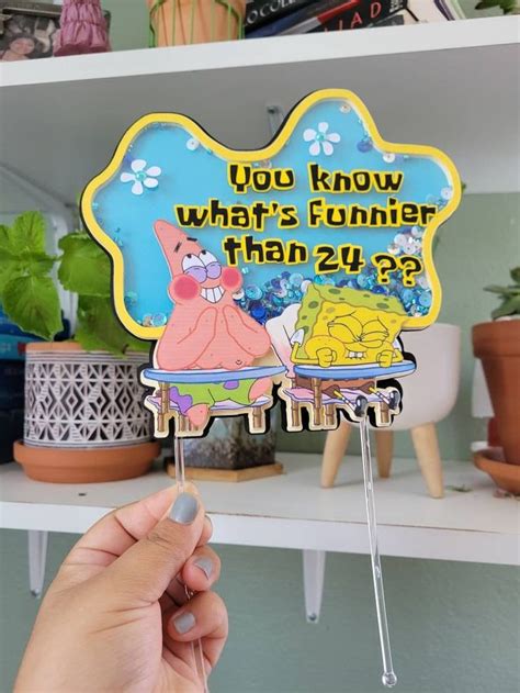 Spongebob Cake Topper Shaker Topper What S Funnier Than Etsy