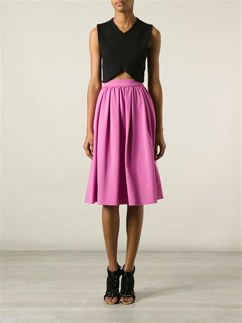 Lyst Dsquared Pleated Aline Skirt In Purple