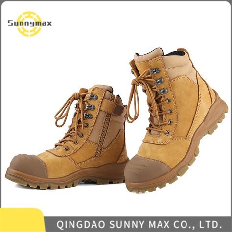 Nubuck Leather Safety Boots With Steel Toe Worker Safety Boots Industrial Construction Safety