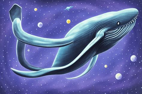 A Eldritch Blue Whale In Space · Creative Fabrica