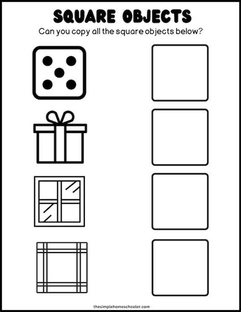 Square Shape Worksheet for Preschoolers - Get Coloring Pages - Worksheets Library