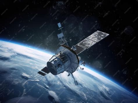 Foto De Um Satélite - Um satélite voando sobre um planeta com o planeta Terra ao fundo | Foto ...