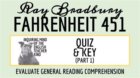 Fahrenheit 451 By Ray Bradbury Quiz And Answer Key Part 1 Classful