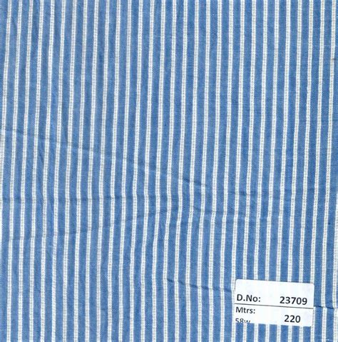 Cotton Stripes Fabrics Inches Mtrs Check Stripes Blue