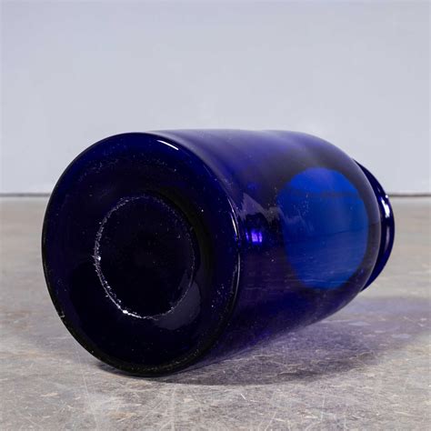 Cobalt Blue Glass Jar Tall Vase Mouth Blown The Hoarde Vintage