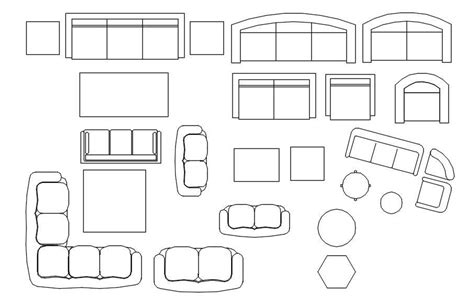 2d Cad Blocks Of Sofa And Couch In Autocad Dwg File