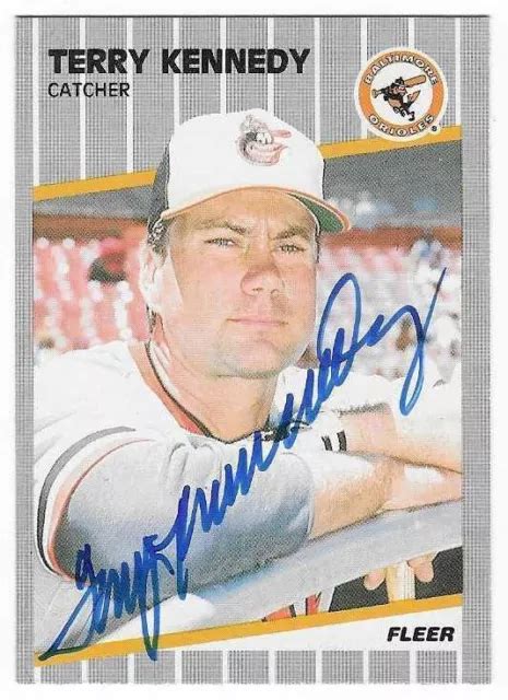 Terry Kennedy Fleer Autographi Sign Orioles Baltimore Eur