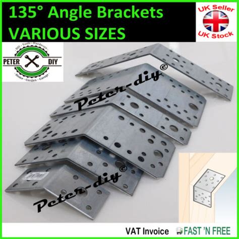 Galvanised Corner Brace 135 Degree Angle Bracket Joist Timber Mending Plates Ebay