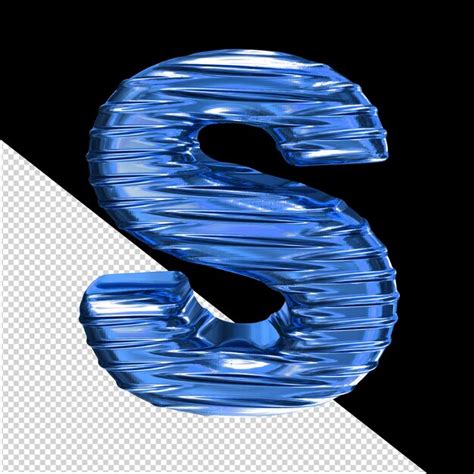 Símbolo 3d azul letra horizontal nervurada s PSD Premium