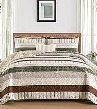 Amazon Djy Navy Blue Striped Quilt Queen Size Boho Blue Tan