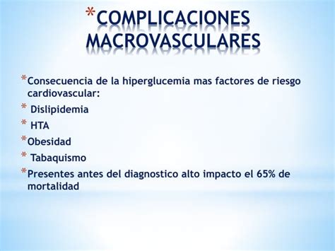 Complicaciones Cronicas De La Diabetes Mellitus